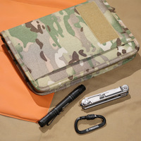 Protège-cahier tactique Oxford imperméable A5, organiseur à 6 anneaux rechargeable avec fermeture éclair, réutilisable et portable pour la chasse et l'entraînement