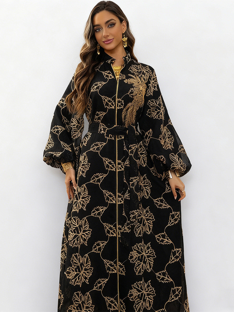 Abaya Black and Gold - Elegant Muslim Women's Clothing