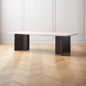 Bắc Âu hiện đại rắn gỗ trắng rửa đầu đen chân bền bàn ăn đặt - Product Image 5