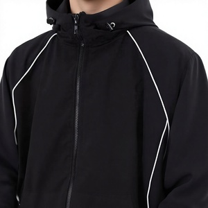 Wholesale Men Custom Logo Windbreaker Tracksuit Set Hooded Stand Collar <b>Jacket</b> & Jogger Pants Waterproof Quick Dry Sweatsuit - Product Image 6