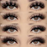 Cils naturels Vente en gros 3d Vrai Vison Volume Court Cils de vison Messy Fluffy Strip Lash Vendor Bulk