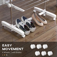 Séchoir à linge pliable en acier inoxydable à 4 niveaux Cedar Space avec organisateur de vêtements, portable et durable, design moderne