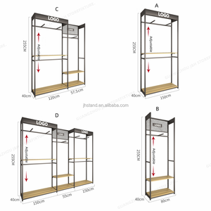 Espositore per Abbigliamento in Acciaio Inox per Showroom, Scaffali per <span class=keywords><strong>Negozi</strong></span> di Abbigliamento Maschile in Legno, Arredamento per Boutique - Product Image 5