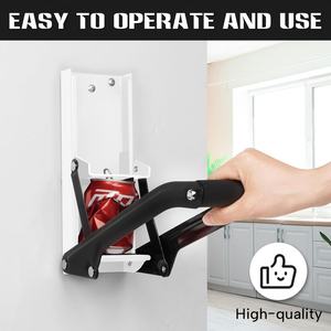 Écraseur de canettes en métal de 16 oz, robuste, à fixer au mur, en aluminium, outil de recyclage, ouvre-bouteille pour canettes de soda, de bière et de seltzer avec trou - Product Image 4