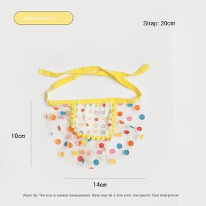Bavoir pour animaux de compagnie fait main, style coréen, assorti de couleurs, pour <span class=keywords><strong>chat</strong></span>, chiot, demi-sac, vêtements de poupée, mariage/anniversaire, polyester - Product Image 6