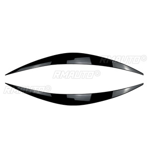 Autocollants pour les sourcils des phares avant de voiture, aspect noir brillant/carbone, pour Hyundai I30 I30N MK3 2017-2019 - Product Image 2
