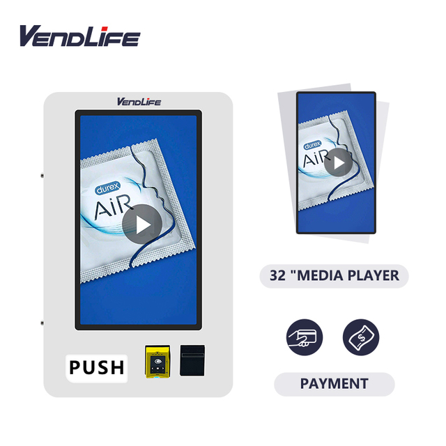 32 Inch Touch Screen Age Verification Wall Mounted Mini Vending Machine Small Smart Vending Machine With Cashless Payment