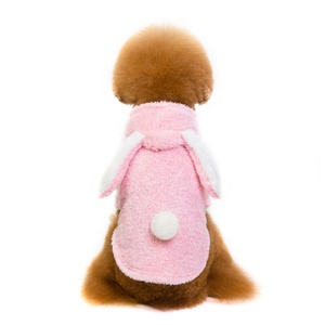 Traje De Coelho De Estimação Com Capuz Gato Quente Aconchegante Bonito Camisola Coral Do Velo - Product Image 4