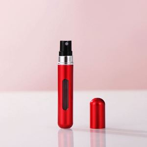 Luxury Red Aluminum <b>Perfume</b> Spray <b>Bottle</b> <b>5Ml</b> Travel Custom <b>Perfume</b> Atomizer With Text - Product Image 4