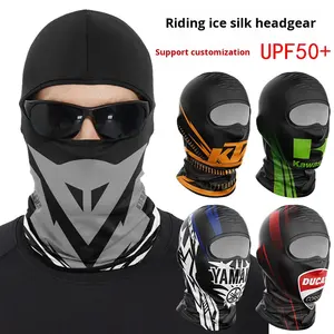 <span class=keywords><strong>Masque</strong></span> de <span class=keywords><strong>moto</strong></span> d'été, protection solaire extérieure, soie glacée, spandex/polyester, couvre-tête, doublure de casque, bonnet, 48-50 cm - Product Image 2