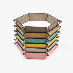 Organisateur <span class=keywords><strong>de</strong></span> rangement hexagonal en cuir PU personnalisé en gros Plateau <span class=keywords><strong>de</strong></span> sublimation pliable pour cadeaux <span class=keywords><strong>de</strong></span> bienvenue - Product Image 4