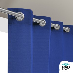 Rideaux d'extérieur haut de gamme bleu roi hydrofuges au design moderne et élégant pour patios et balcons stylés - Product Image 4