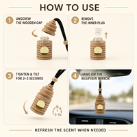 Diffuseur de parfum pour voiture en bois, support alvéolé en forme de ruche, fenêtre de niveau de liquide visible, concentration de parfum à 60 % longue durée, logo personnalisé
