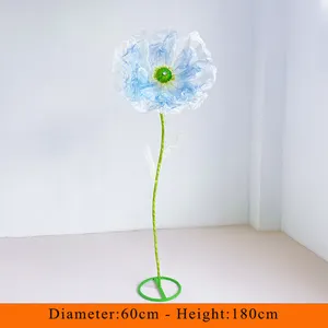 2024 New Arrival Wholesale Large Artificial Romantic Giant Silk Flowers Stand Set Standing Giant Flower For Wedding Decorations