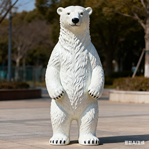 Escultura de Oso Polar de Dibujos Animados de Fibra de Vidrio de Gran Tamaño, Escultura de Resina de <span class=keywords><strong>Animal</strong></span> Ártico de Tamaño Real, Modelos Temáticos para Exhibición - Product Image 6
