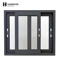 Porte coulissante horizontale en alliage d'aluminium certifiée CE HANNOVER, insonorisée, certifiée Energy Star, design moderne, verre résistant aux ouragans