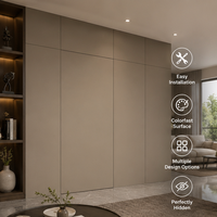 Porte dissimulée entièrement alignée avec la surface murale, montage sans joint, anti-gonflement, résistante à l'usure, taille personnalisée pour la décoration de la maison et des hôtels