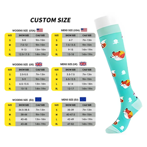 Chaussettes de compression sportives OEM imprimées, bas de compression mignons 20-30 mmHg, chaussettes de compression médicales pour infirmières - Product Image 3
