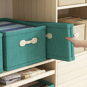 Caja de Almacenamiento de Ropa Moderna y Minimalista de Algodón y Lino, Plegable, Sin Tapa, Apilable, Organizador de Armario con Asas <span class=keywords><strong>para</strong></span> <span class=keywords><strong>Guardar</strong></span> <span class=keywords><strong>Pantalones</strong></span> - Product Image 4