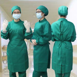 Combinaison de travail en coton vert pour femmes, deux pièces, manches courtes, uniforme d'hôpital, tissu tissé pour usage médical - Product Image 5