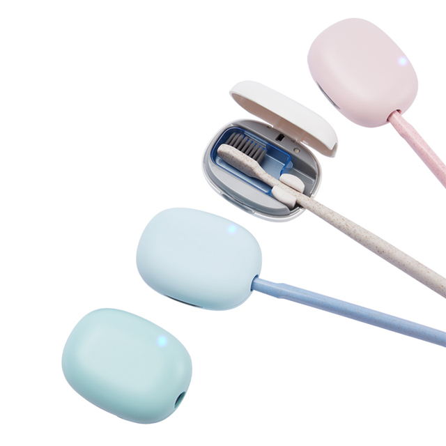 Portable Mini Travel Toothbrush Holder Lightweight Intelligent Electric with UV-C Light Sanitizing Super Lightweight Plastic