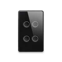 YIERYI Smart Life APP 2.5D interrupteur encastré tactile mural en verre Point concave Tuya Wifi interrupteur avec Google Alexa neutre