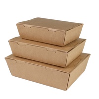 Boîtes à lunch carrées en papier kraft jetables, résistantes à la graisse, biodégradables, contenants alimentaires à emporter pour restaurant, emballage pour salades et repas