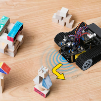 Kit de Inicio de Robot Tanque Inteligente con Programación en Python para Niños y Adultos, con Tutorial, ESP32 4WD, Educación STEM, Compatible con Arduino