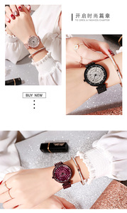 Montre de luxe pour femme au style cérémonisé, sertie de diamants, bracelet en acier inoxydable, grand cadran, mouvement à quartz noble - Product Image 3