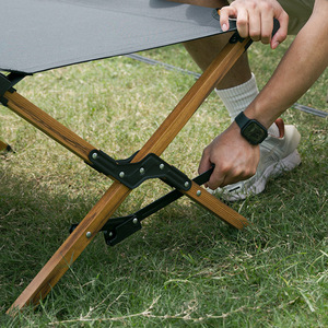 Cama de Campaña Plegable Portátil para Exteriores, Marco de Madera de 190 cm, Capacidad de Carga de 150 kg, para Camping y Picnic - Product Image 1