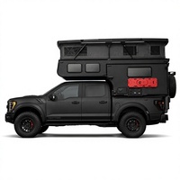 Nouveau camping-car coulissant noir mat 2026 pour pick-up, avec support de réservoir de carburant, pour Ford F-150 Raptor