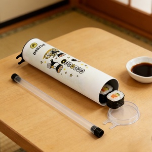 Biodegradable Gift Cardboard Sushi Paper Push up Tube <b>Container</b> Aluminum <b>Foil</b> Paper Cylinder Box Packaging with Sauce Tube - Product Image 1