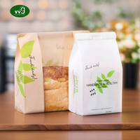 Sac d'emballage pour pain et toasts en papier kraft écologique recyclable de qualité alimentaire imprimé sur mesure VVG avec fenêtre pour les restaurants à emporter