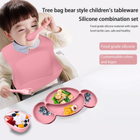 Ensemble de vaisselle en silicone pour bébé. Assiette à dîner imperméable pour bébé. Vaisselle en silicone de qualité alimentaire. Vaisselle bébé.