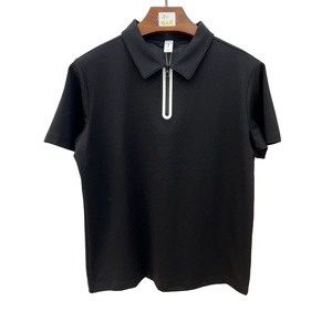 Camiseta Sorona de media cremallera con contraste de color, sin costuras, transpirable, ligera, de punto, de ajuste holgado, informal - Product Image 1