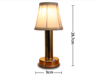 Lampe de table moderne à abat-jour en tissu, commande tactile LED, rechargeable sans fil, lampe de bureau en métal pour restaurant