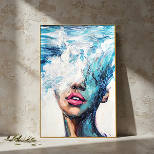 Cuadro Decorativo <span class=keywords><strong>de</strong></span> Retrato Abstracto en Oferta, Pintura <span class=keywords><strong>al</strong></span> Óleo Hecha a Mano sobre Lienzo, Pintura Moderna <span class=keywords><strong>de</strong></span> Figuras Pintadas a Mano sobre Lienzo - Product Image 3