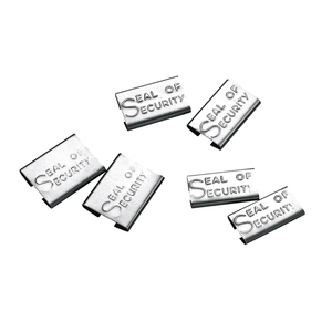 Sellos de acero manuales Romeo Maestri para flejado de metal Hebillas manuales profesionales Sellos de embalaje Clip de metal - Product Image 1