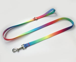 Regenbogen-PVC Freihändige Verstellbare Silikon-Hundeleine & Mehrfarbiges Polyester-Halsband-Set - Personalisierter Aufdruck - Product Image 6