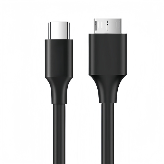 Type-C to Micro-B USB 3.0 High-Speed External Hard Drive Cable with PVC Material for Laptops and Smartphones Extension Transfer