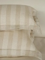 Housse de coussin décorative personnalisée en lin rayé, style rustique et minimaliste, douce et respirante, pour canapé, chambre et maison