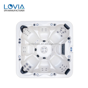 Spa extérieur commercial pour 7 personnes avec jets d'hydrothérapie et éclairage LED, bain à remous en acrylique pour jardin ou hôtel - Product Image 2