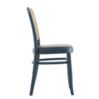 Chaise de salle à manger en rotin de style nordique avec dossier en rotin et assise rembourrée en bois de hêtre, dossier en rotin, osier WD-1607C