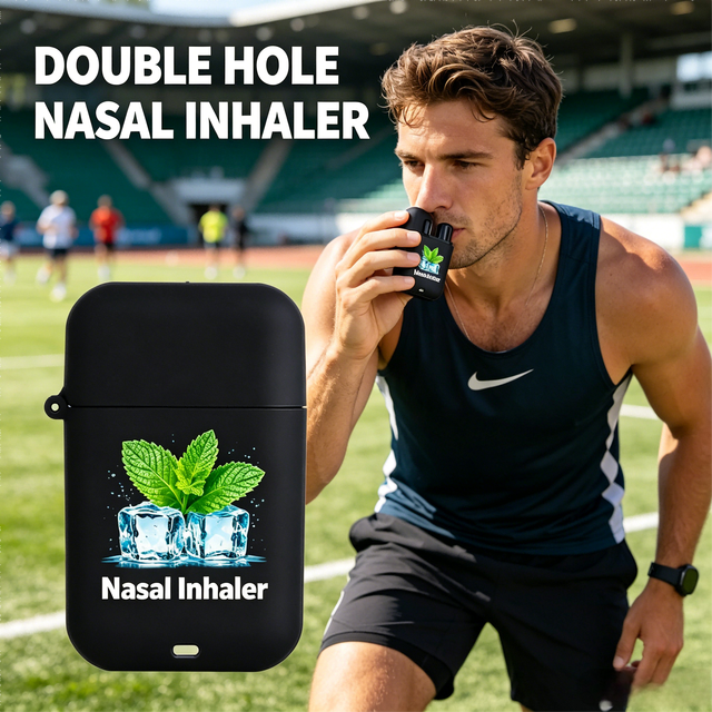 Mint Ice Printed Double Hole Nasal Inhaler Box Portable Refreshing Sports Nasal Stick Storage Case OEM Custom Pattern