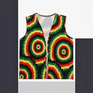 Chaleco bohemio jamaicano para mujer, chaleco sin mangas con estampado floral, ropa para fiesta de disfraces de Halloween - Product Image 3