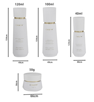 Ensemble de flacons cosmétiques de luxe en gros pour crème lotion 120ml maquillage soins de la peau blanc mat pompe pulvérisateur pour gouttes pour les yeux crème pour les yeux