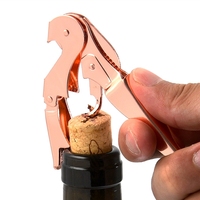 Tire-bouchon décapsuleur personnalisé avec logo, MOQ 50 pièces, ouvre-bouteille de vin multifonction de luxe en acier inoxydable avec couleurs personnalisées