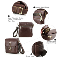 Sac à bandoulière en cuir véritable Messenger pour hommes Sac latéral de luxe vintage pour hommes 8.3 pouces Ipad