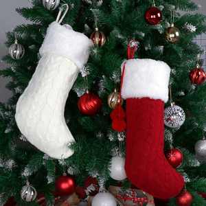 <span class=keywords><strong>Bas</strong></span> de Noël tricotés classiques 2 pièces en boîte, adaptés aux vacances en famille, cadeaux et décorations de fête de Noël - Product Image 4