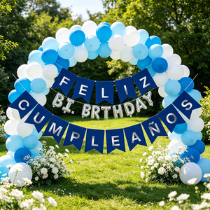 Guirnalda di lettere blu 'Party Love' in plastica leggera ma resistente, 16 pezzi, 4 m, 12 pezzi/sacchetto - Product Image 4